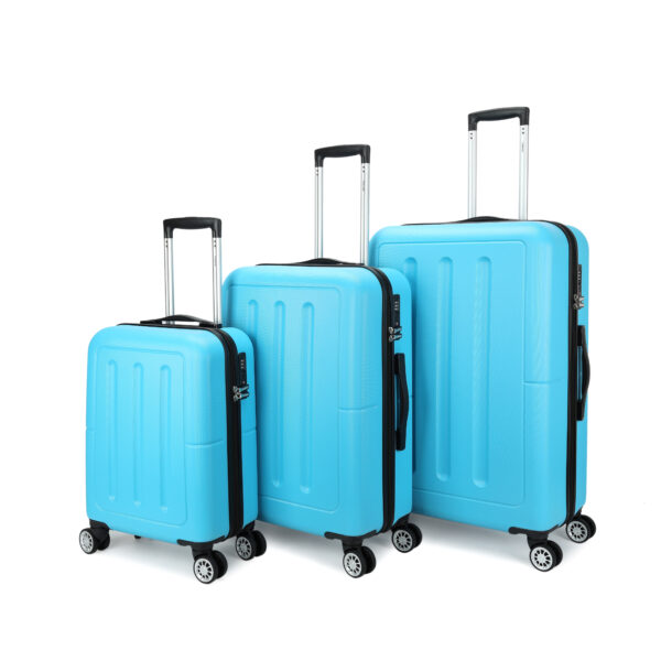 NEON-FIX ABS trolley 3-delige set 4 wielen TSA slot kleur Blauw